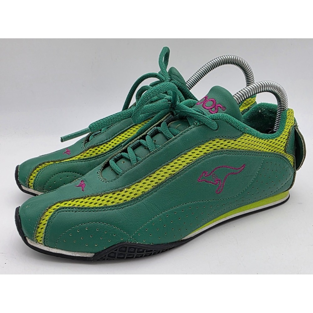 KangaROOS Green Trainers Running Shoes Retro Lace Up Women's Size 8.5 Pocket